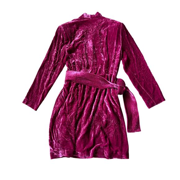 A.L.C. Kiera Dress Crushed Velvet Pink - Picture 6 of 13